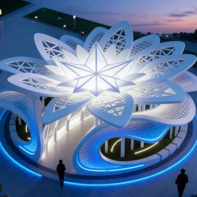 创意廊架雕塑 不锈钢景观雕塑厂家