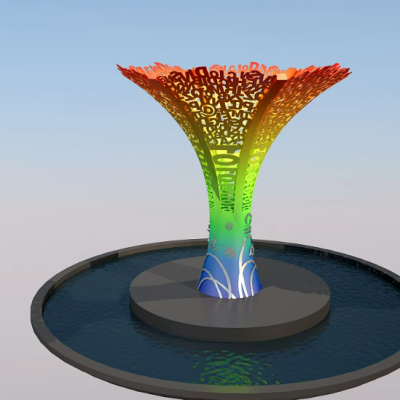 水景雕塑 不锈钢伞状大树雕塑