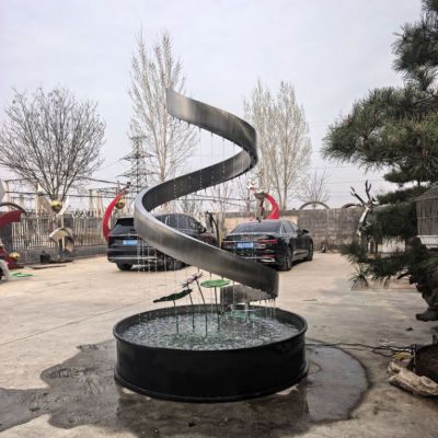 售楼部水帘雕塑 不锈钢流水摆件